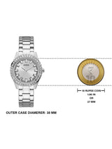 Guess Sparkler Diamonds Silver Dial Silver Steel Strap Watch for Women - GW0111L1 Buy Now By Guess