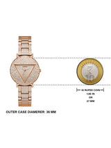 Guess Trend Diamonds Rose Gold Dial Rose Gold Steel Strap Watch for Women - GW0512L3 Buy Now By Guess