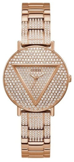 Shop Guess Trend Diamonds Rose Gold Dial Rose Gold Steel Strap Watch for Women - GW0512L3 in USA