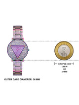 Shop Guess Trend Diamonds Purple Dial Purple Steel Strap Watch for Women - GW0512L4 in USA