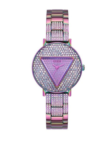 Shop Guess Trend Diamonds Purple Dial Purple Steel Strap Watch for Women - GW0512L4 in USA