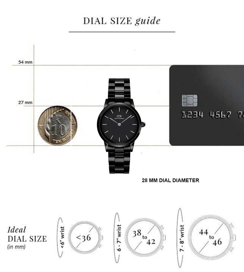 Daniel Wellington Iconic Link Ceramic Black Dial Black Steel Strap Watch For Women - DW00100415 Buy Now By Daniel Wellington