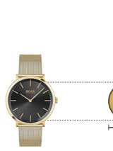 Hugo Boss Horizon Quartz Black Dial Gold Mesh Bracelet Watch For Men - HB1513735 Buy Now By Hugo Boss