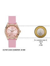 Shop Guess Sparkling Diamonds Pink Dial Pink Rubber Strap Watch for Women - W0032L9 in USA