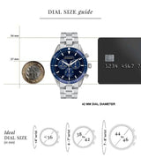 Movado Heritage Calendoplan Chronograph Blue Dial Silver Steel Strap Watch For Men - 3650124 Buy Now By Movado
