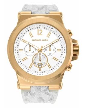 Shop Michael Kors Dylan Chronograph White Dial White Rubber Strap Watch For Men - MK8937 in USA