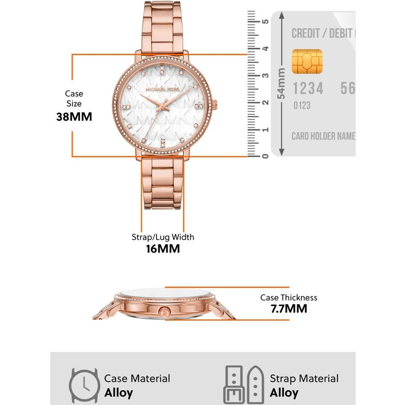 Michael Kors Pyper Three-Hand White Dial Rose Gold Steel Strap Watch For Women - MK4594 Buy Now By Michael Kors
