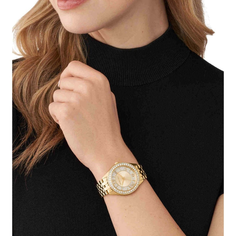 Michael Kors Harlowe Three-Hand Quartz Gold Dial Gold Steel Strap Watch For Women - MK4709 Buy Now By Michael Kors