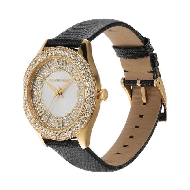 Michael Kors Harlowe Analog White Dial Black Leather Strap Watch For Women - MK2988 Buy Now By Michael Kors