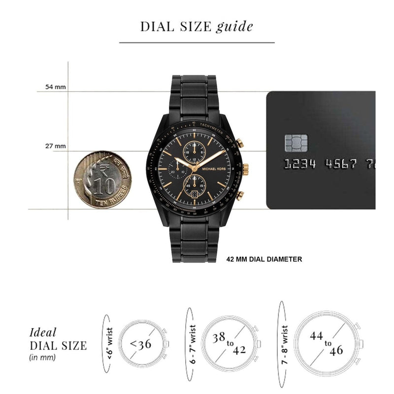 Michael Kors Warren Chronograph Black Dial Black Steel Strap Watch For Men - MK9113 Buy Now By Michael Kors