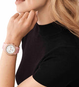 Michael Kors Runway Chronograph White Dial Pink Steel Strap Watch for Women - MK7424 Buy Now By Michael Kors