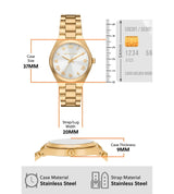 Michael Kors Lennox Three Hand Silver Dial Gold Steel Strap Watch For Women - MK7391 Buy Now By Michael Kors