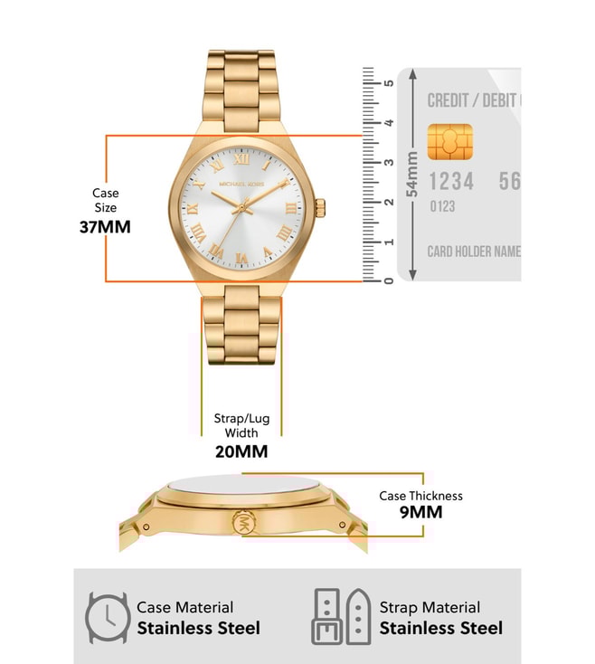 Michael Kors Lennox Three Hand Silver Dial Gold Steel Strap Watch For Women - MK7391 Buy Now By Michael Kors