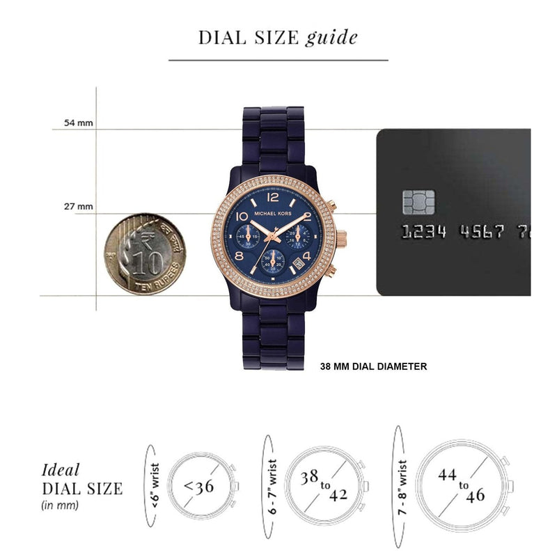 Michael Kors Runway Chronograph Blue Dial Blue Steel Strap Watch for Women - MK7423 Buy Now By Michael Kors