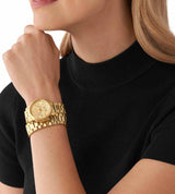 Michael Kors Runway Chronograph Analog Gold Dial Gold Steel Strap Watch for Women - MK7452 Buy Now By Michael Kors