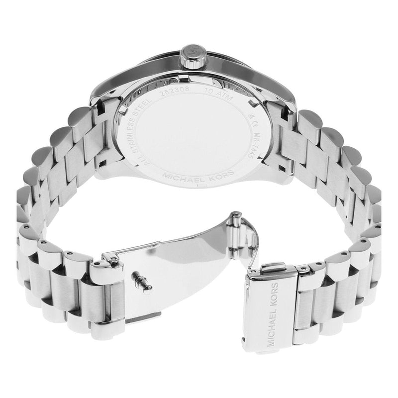 Michael Kors Lexington Lux Three Hand Mother of Pearl Silver Dial Silver Steel Strap Watch for Women - MK7445 Buy Now By Michael Kors