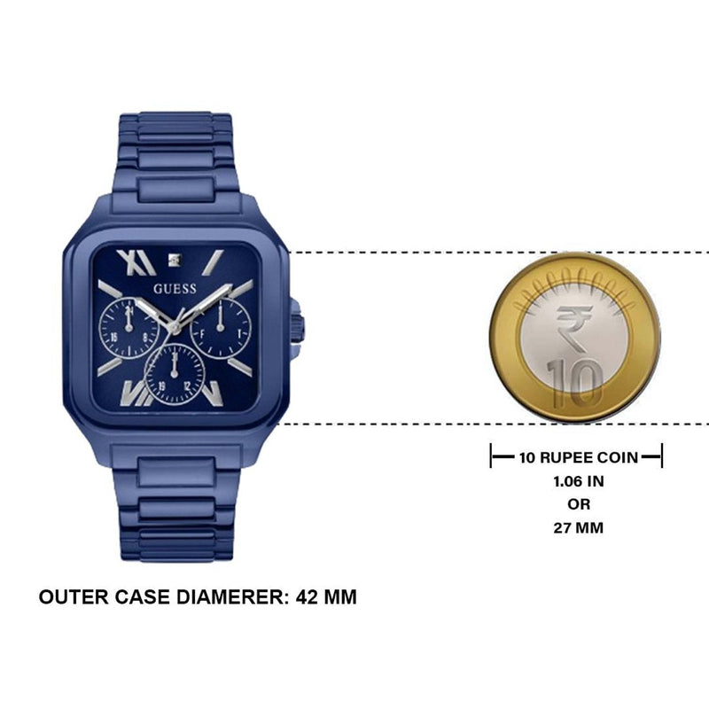 Guess Dress Multifunction Blue Dial Blue Steel Strap Watch for Men - GW0631G3 Buy Now By Guess