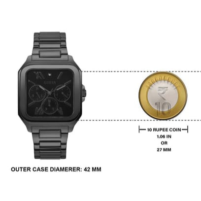 Guess Integrity Analog Black Dial Black Steel Strap Watch for Men - GW0631G2 Buy Now By Guess