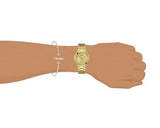 Shop Guess Cubed Analog Gold Dial Gold Steel Strap Watch For Women - GW0606L2 in USA
