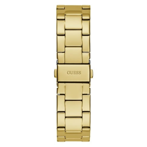 Shop Guess Cubed Analog Gold Dial Gold Steel Strap Watch For Women - GW0606L2 in USA