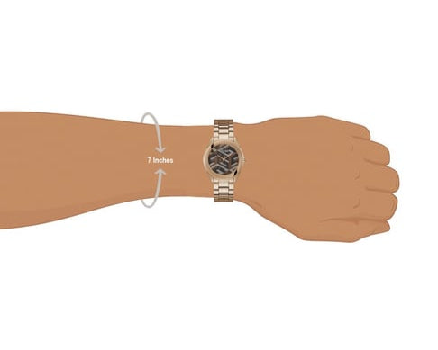 Shop Guess Cubed Analog Black Dial Rose Gold Steel Strap Watch For Women - GW0607L3 in USA
