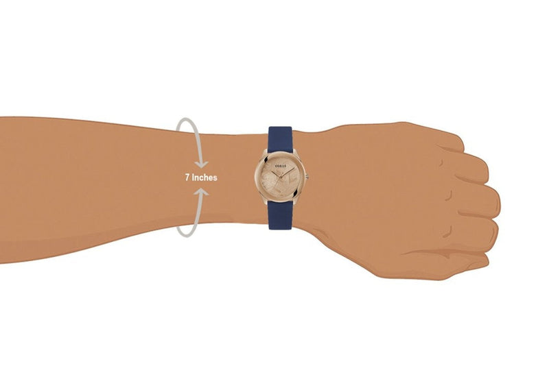 Guess Cubed Analog Rose Gold Dial Blue Leather Strap Watch For Women - GW0665L2 Buy Now By Guess