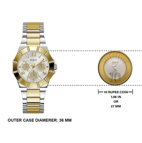 Guess Sunray Multifunction Silver Dial Two Tone Steel Strap Watch for Women - GW0616L2 Buy Now By Guess