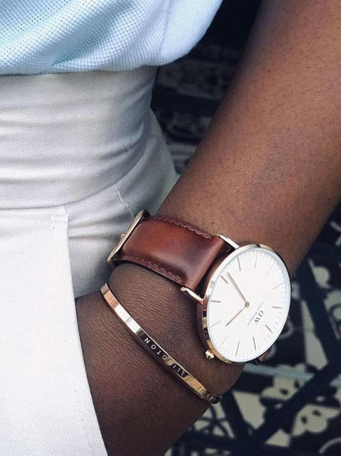 Daniel Wellington Classic St Mawes White Dial Brown Leather Strap Watch For Men - DW00100006 Buy Now By Daniel Wellington