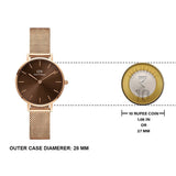 Daniel Wellington Petite Amber Brown Dial Gold Mesh Strap Watch For Women - DW00100476 Buy Now By Daniel Wellington