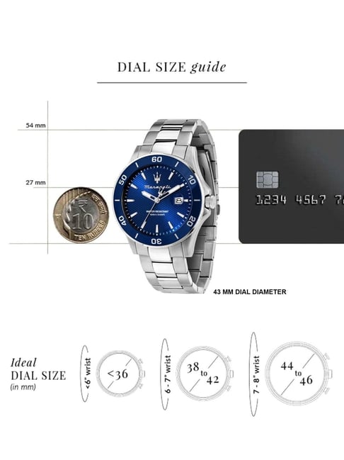 Maserati Competizione Quartz Blue Dial Silver Steel Strap Watch For Men - R8853100036 Buy Now By Maserati