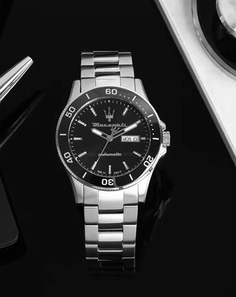 Maserati Competizione Automatic Black Dial Silver Steel Strap Watch For Men - R8823100002 Buy Now By Maserati