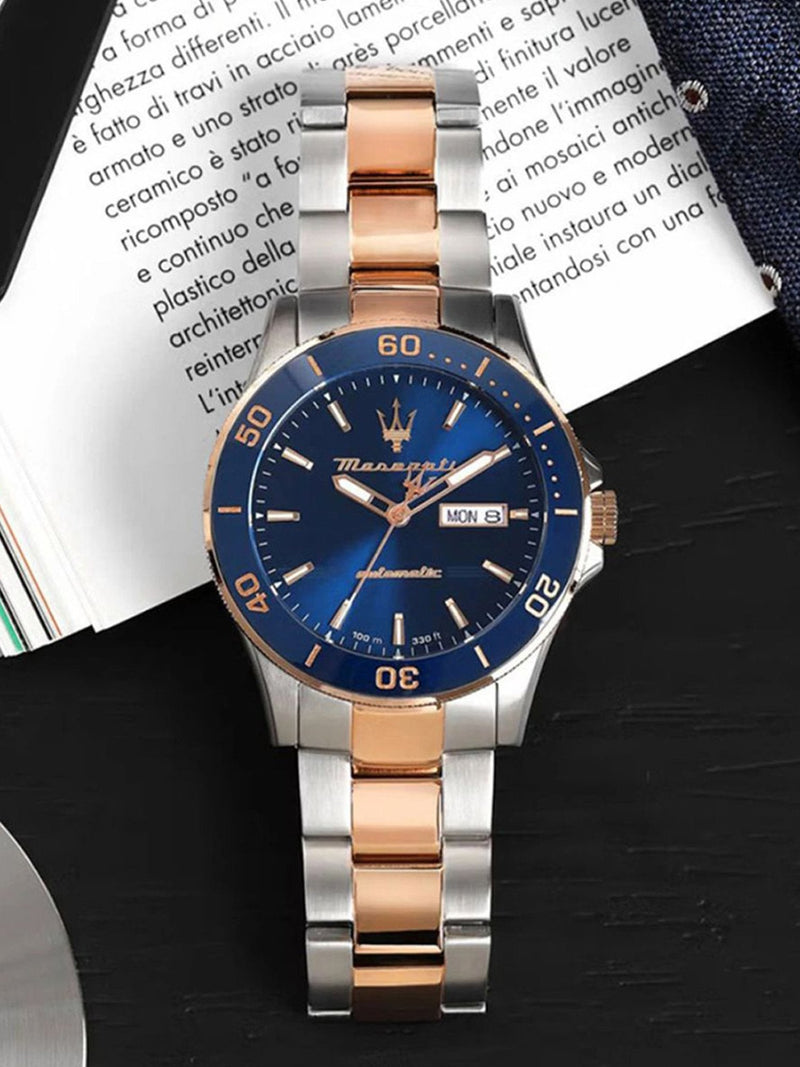 Maserati Competizione Automatic Blue Dial Two Tone Steel Strap Watch For Men - R8823100001 Buy Now By Maserati