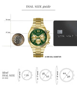 Guess Equity Analog Green Dial Gold Steel Strap Watch For Men - GW0703G2 Buy Now By Guess