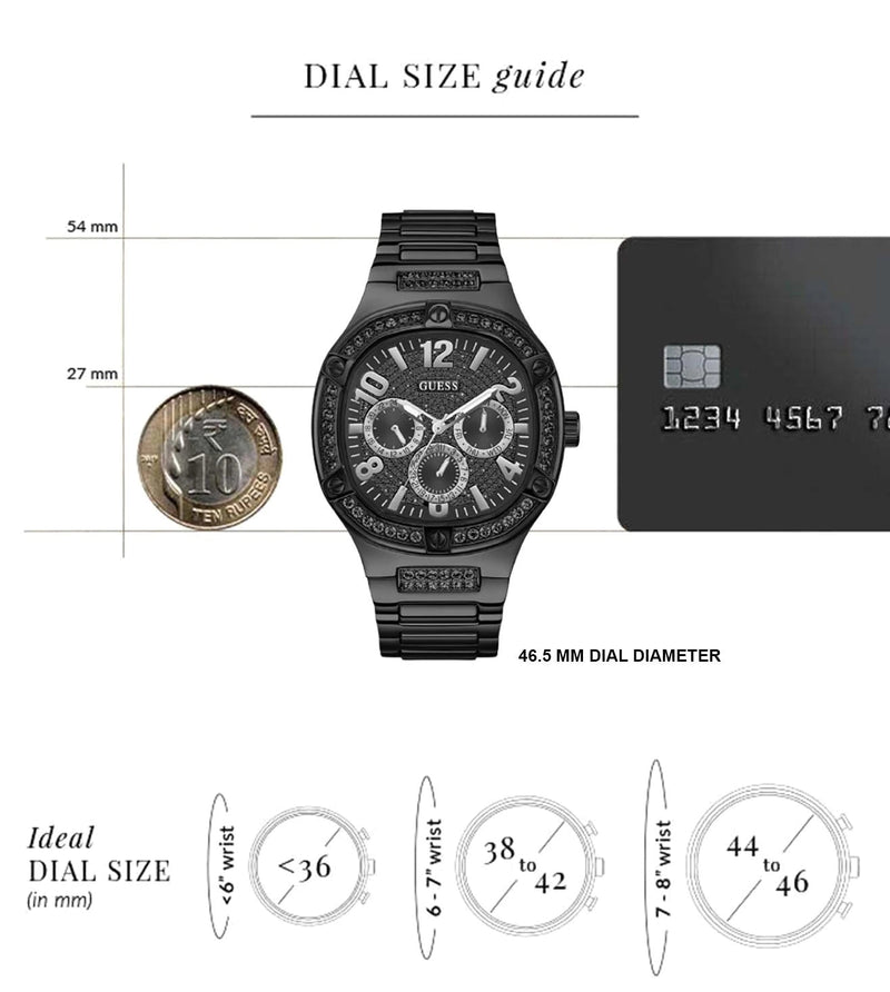 Guess Duke Glitz Crystals Black Dial Black Steel Strap Watch For Men - GW0576G3 Buy Now By Guess