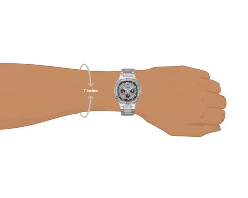 Guess Duke Glitz Black Dial Silver Steel Strap Watch For Men - GW0576G1 Buy Now By Guess