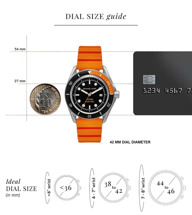 Michael Kors Maritime Three-Hand Analog Black Dial Orange Silicone Strap Watch for Men - MK9157 Buy Now By Michael Kors