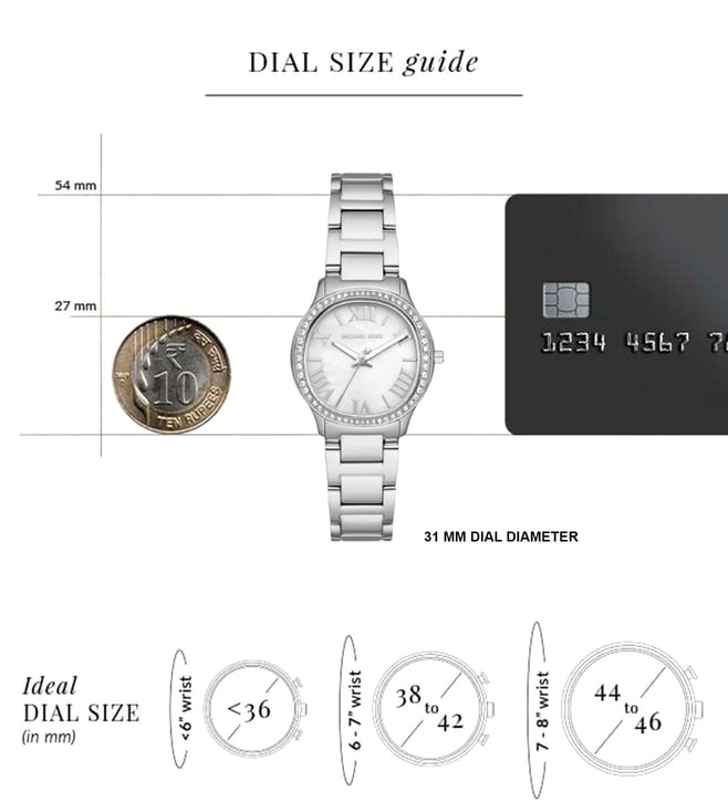 Michael Kors Sage Three-Hand Mother of Pearl White Dial Silver Steel Strap Watch for Women - MK4824 Buy Now By Michael Kors