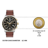 Shop Salvatore Ferragamo 1927 Chrono Analog Black Dial Brown Leather Strap Watch for Men - SFKZ00323 in USA