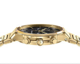 Shop Salvatore Ferragamo Sapphire Chrono Black Dial Gold Steel Strap Watch for Men - SFME01323 in USA