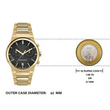 Shop Salvatore Ferragamo Sapphire Chrono Black Dial Gold Steel Strap Watch for Men - SFME01323 in USA