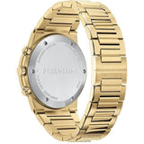 Shop Salvatore Ferragamo Sapphire Chrono Black Dial Gold Steel Strap Watch for Men - SFME01323 in USA