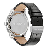 Shop Salvatore Ferragamo 1927 Chrono Analog Black Dial Black Leather Strap Watch for Men - SFKZ00123 in USA