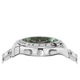 Shop Salvatore Ferragamo 1927 Chrono Green Dial Silver Steel Strap Watch for Men - SFKZ00423 in USA