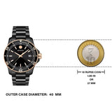 Shop Movado 800 Series Black Dial Black Steel Strap Watch For Men - 2600162 in USA
