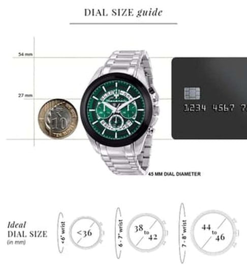 Maserati Traguardo Chronograph Green Dial Silver Steel Strap Watch For Men - R8873612060 Buy Now By Maserati