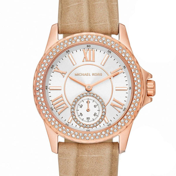 Michael Kors Mini Everest Crystals White Dial Brown Leather Strap Watch for Women - MK4719 Buy Now By Michael Kors