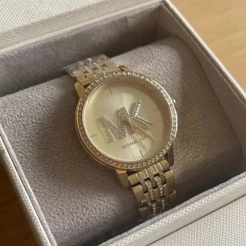 Michael Kors Melissa Pave Gold Dial Gold Steel Strap Watch for Women - MK4371 Buy Now By Michael Kors