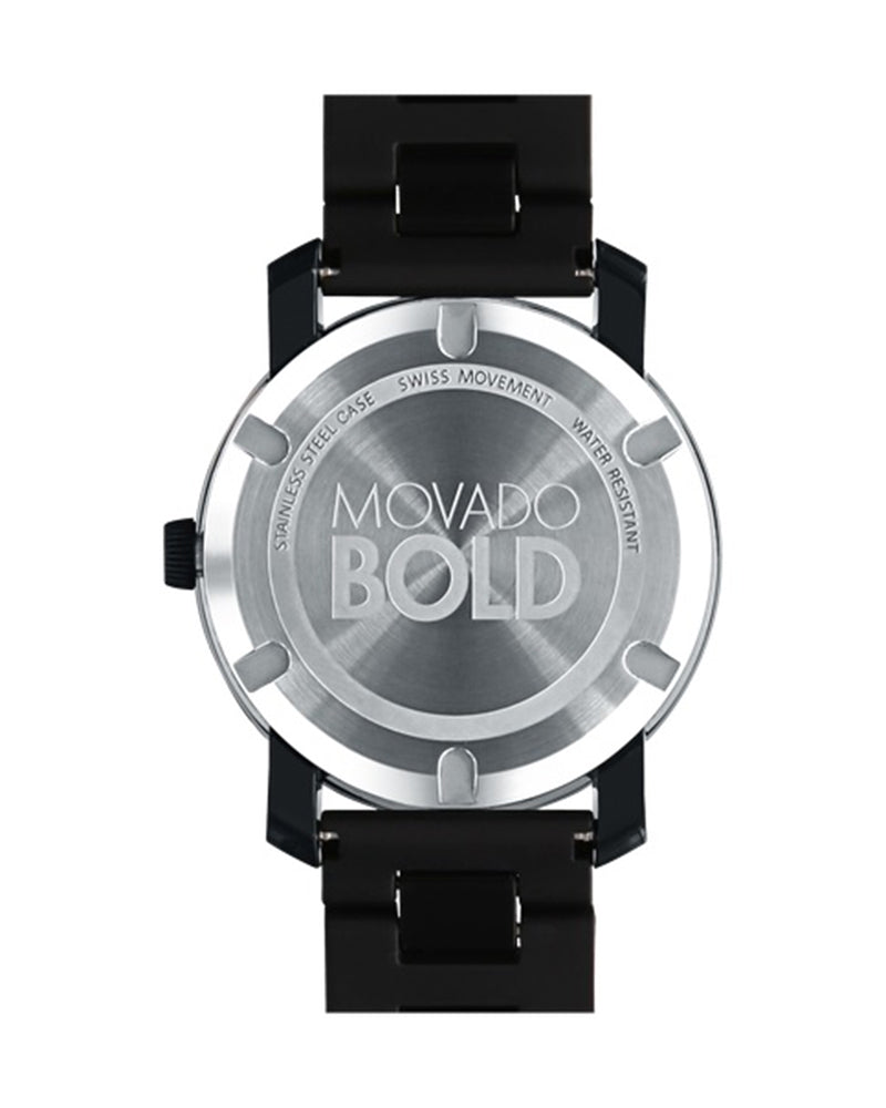 Shop Movado Bold TR90 Black Dial Black Steel Strap Watch for Men - 3600099 in USA