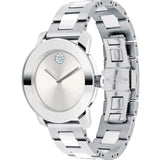 Shop Movado Bold Ceramic Silver Dial Silver Steel Strap Watch for Women - 3600638 in USA