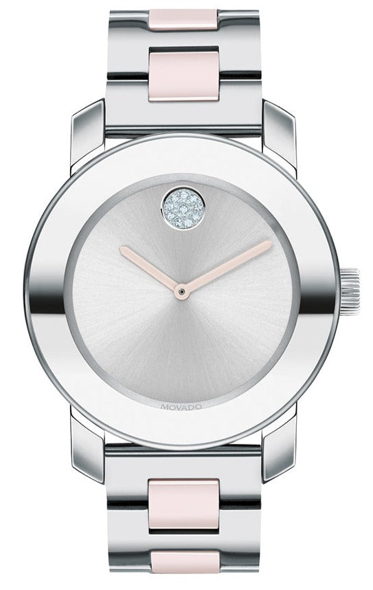 Shop Movado Bold Silver Dial Two Tone Steel Strap Watch for Women - 3600702 in USA
